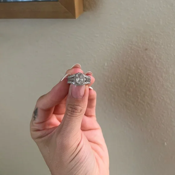 Moissanite Sterling Silver Wedding Band - Picture 8 of 8